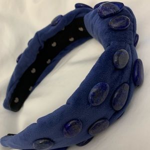 LAPIS Lele SADOUGHI blue velvet with lapis stones, terrific condition